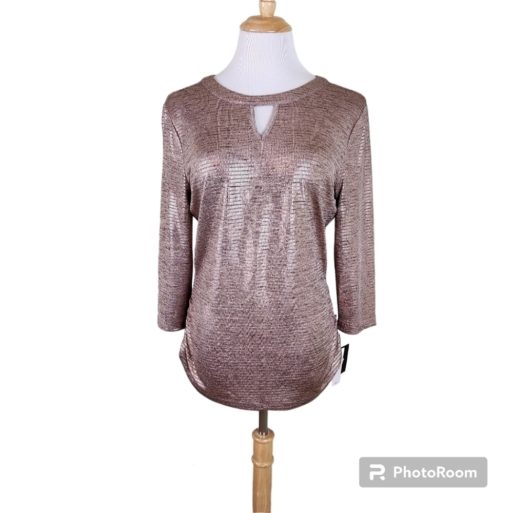 NWT By & By Foil Knit Top
